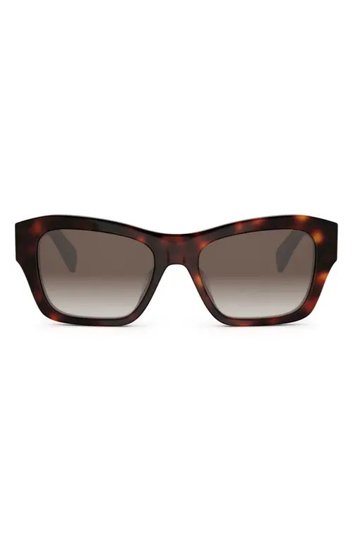 CELINE Triomphe 54mm Butterfly Sunglasses in Dark Havana /Gradient Brown at Nordstrom | Nordstrom