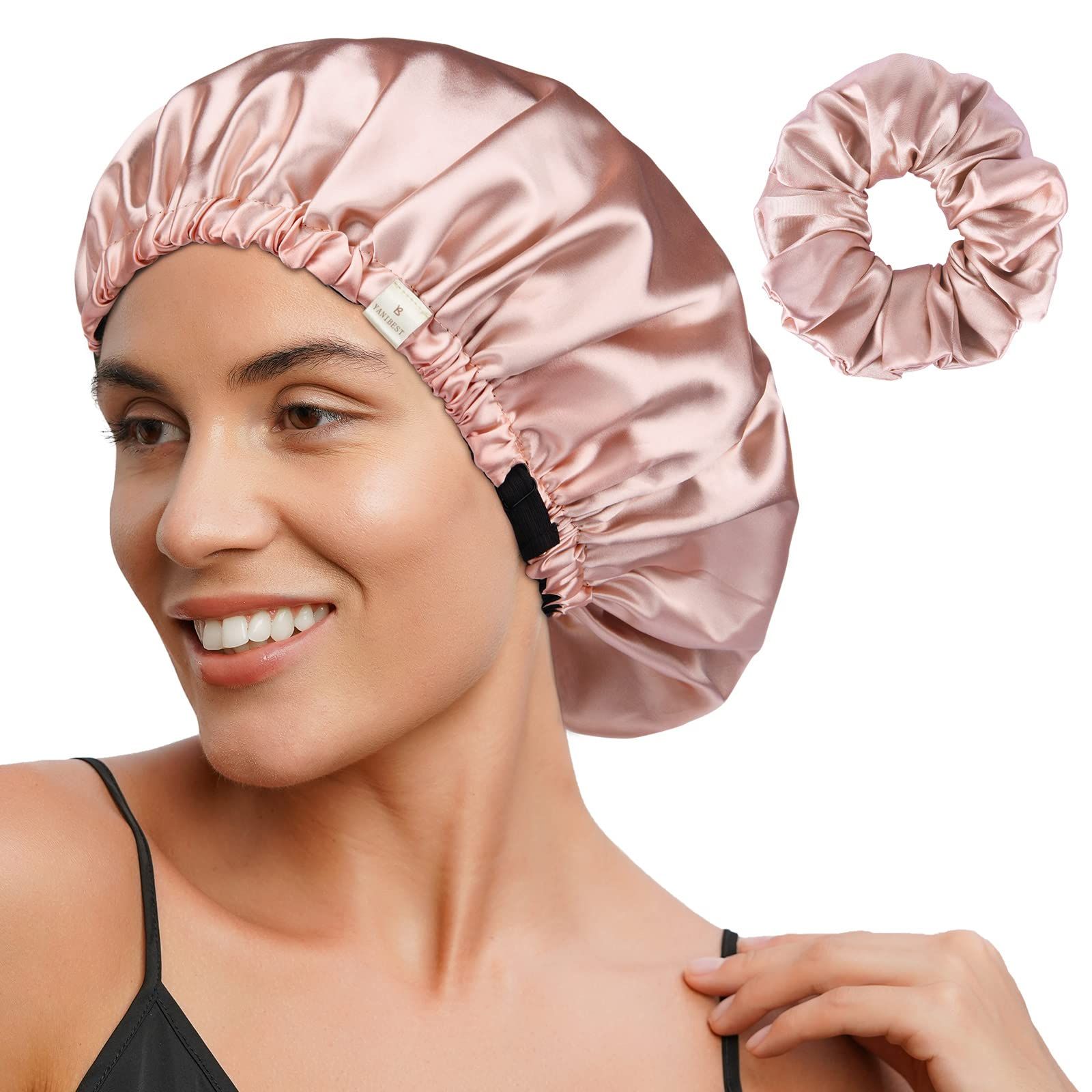 Satin Bonnet Silk Bonnet Hair Bonnet for Sleeping Hair Bonnets for Women Curly Natural Hair | Amazon (US)