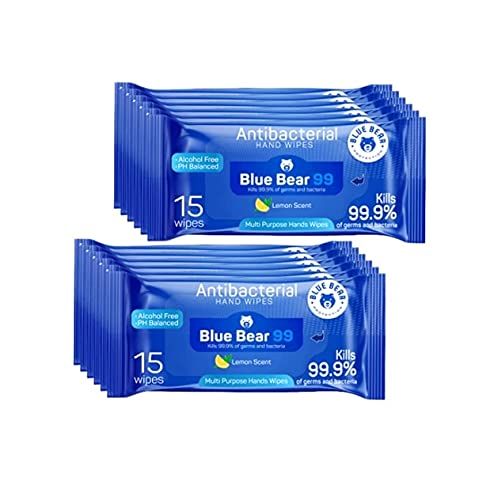 Blue Bear Protection Antibacterial Hand Wipes, Wet Wipes, Hand Cleaning Wipes, Hand Wipes for Adu... | Amazon (US)