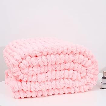 ZUIBESCHOS Chunky Knit Blanket Warm Chenille Yarn Throw Blanket 40x40 Inch Handmade Cozy Throw Yarn  | Amazon (US)