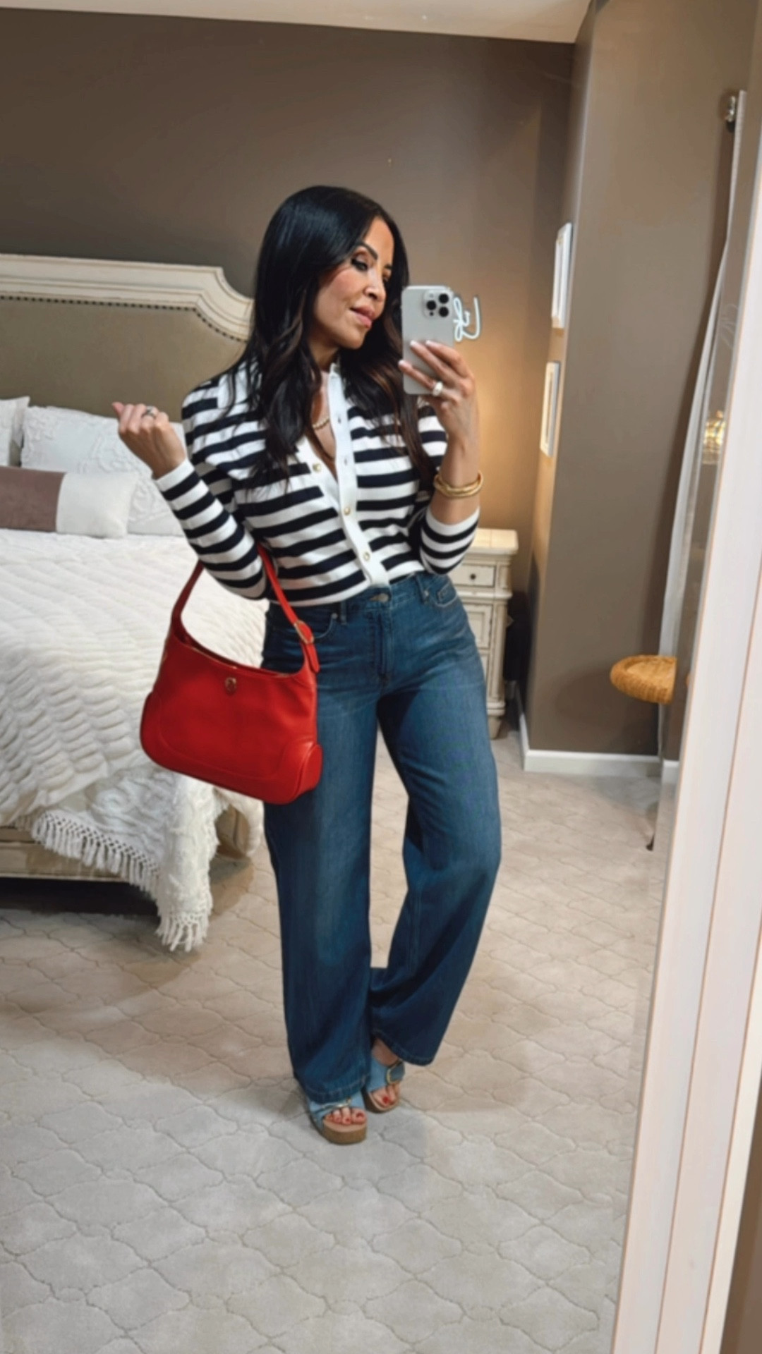 These are probably the softest jeans you can find right now. They’re a wide-leg style with a midrise, and I paired them with this gorgeous striped sweater. It’s lightweight as well and perfect for spring! Add the pop of color this cute bag gives, and you have such an elevated look. Oh yeah, did you see my sandals?! It’s all at Walmart. I’m wearing the jeans in a size 4.
❤️❤️❤️❤️❤️❤️❤️❤️❤️❤️❤️❤️
#walmart #walmartfashion #springfashion

#LTKFindsUnder50 #LTKOver40 #LTKStyleTip