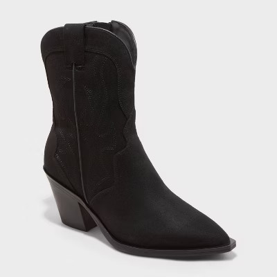 Women's Jacey Western Ankle Boots - Universal Thread™ Black 8.5 | Target