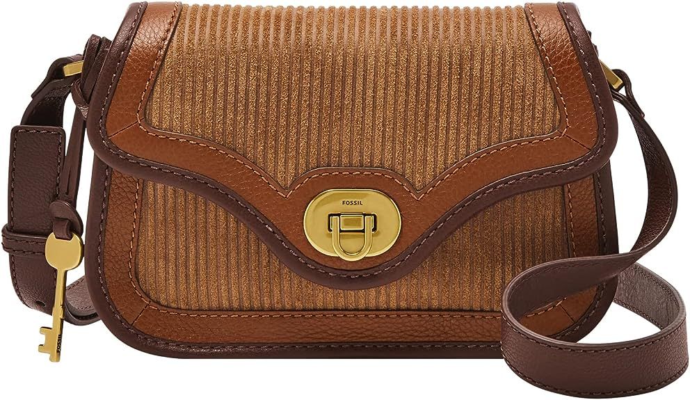 Fossil Women's Heritage Leather Mini Flap Crossbody Purse Handbag for Women | Amazon (US)