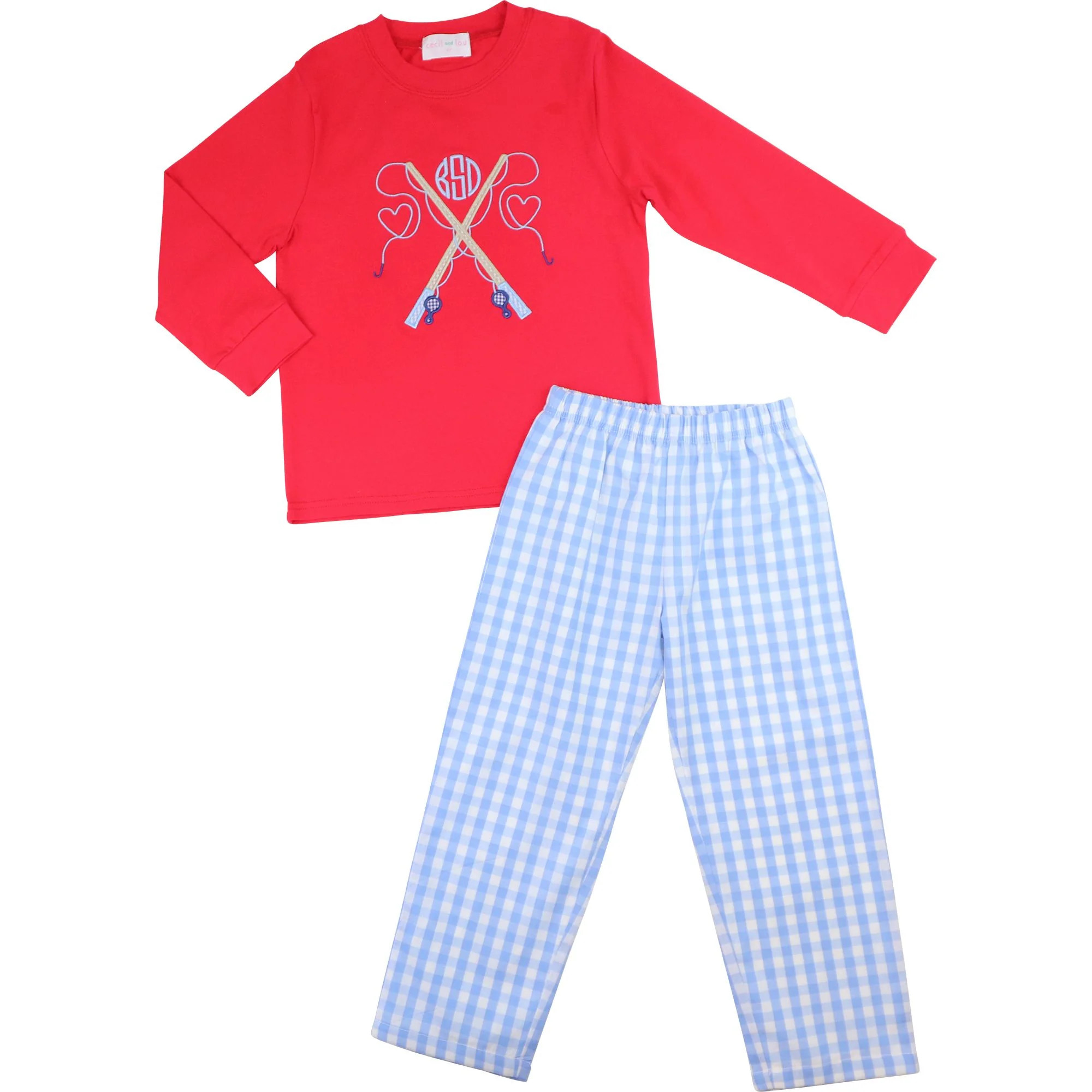 Checked Valentine Fishing Pant Set | Cecil and Lou