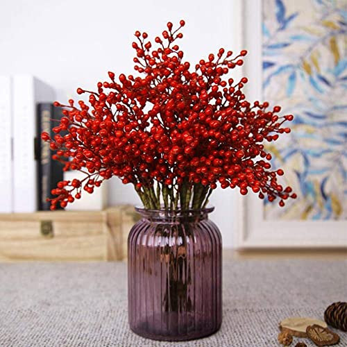 GREENTIME 16 Pack Artificial Red Berry Stems for Christmas Tree Decorations | Amazon (US)