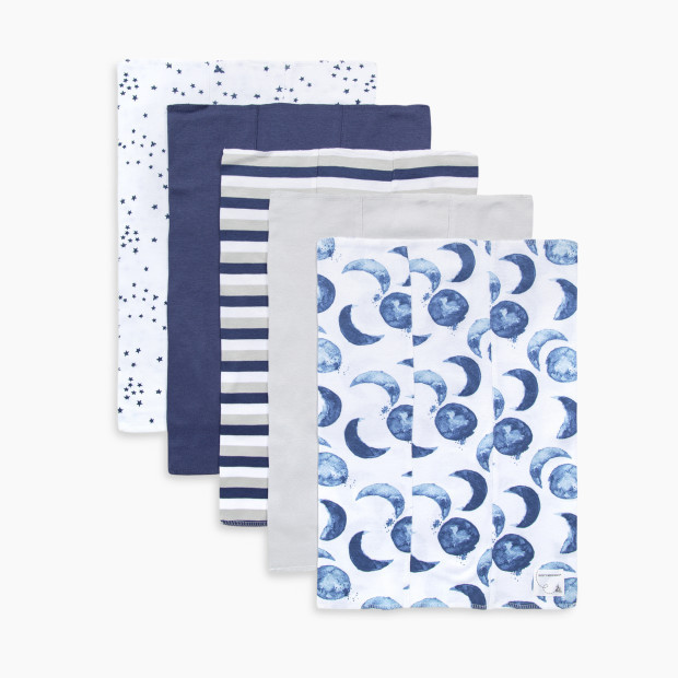 Burt's Bees Baby Burp Cloth (5 Pack) in Hello Moon | 100% Organic Cotton | Babylist