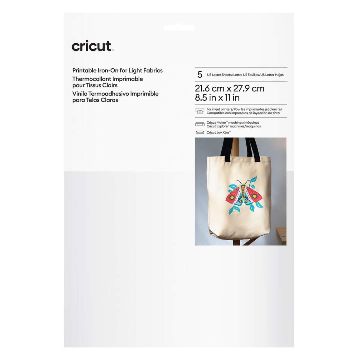 Cricut Heat Transfer Paper for Light T-Shirts (5 Sheets, 8.5x11), Printable HTV Iron On Transfers... | Amazon (US)