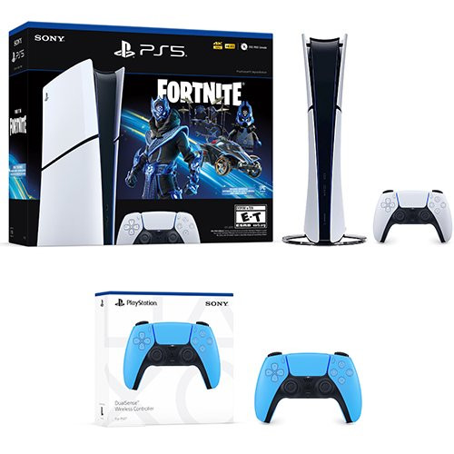 PlayStation 5 Digital Slim Edition Fortnite Cobalt Star Bundle + Extra PlayStation 5 DualSense Wi... | Walmart (US)