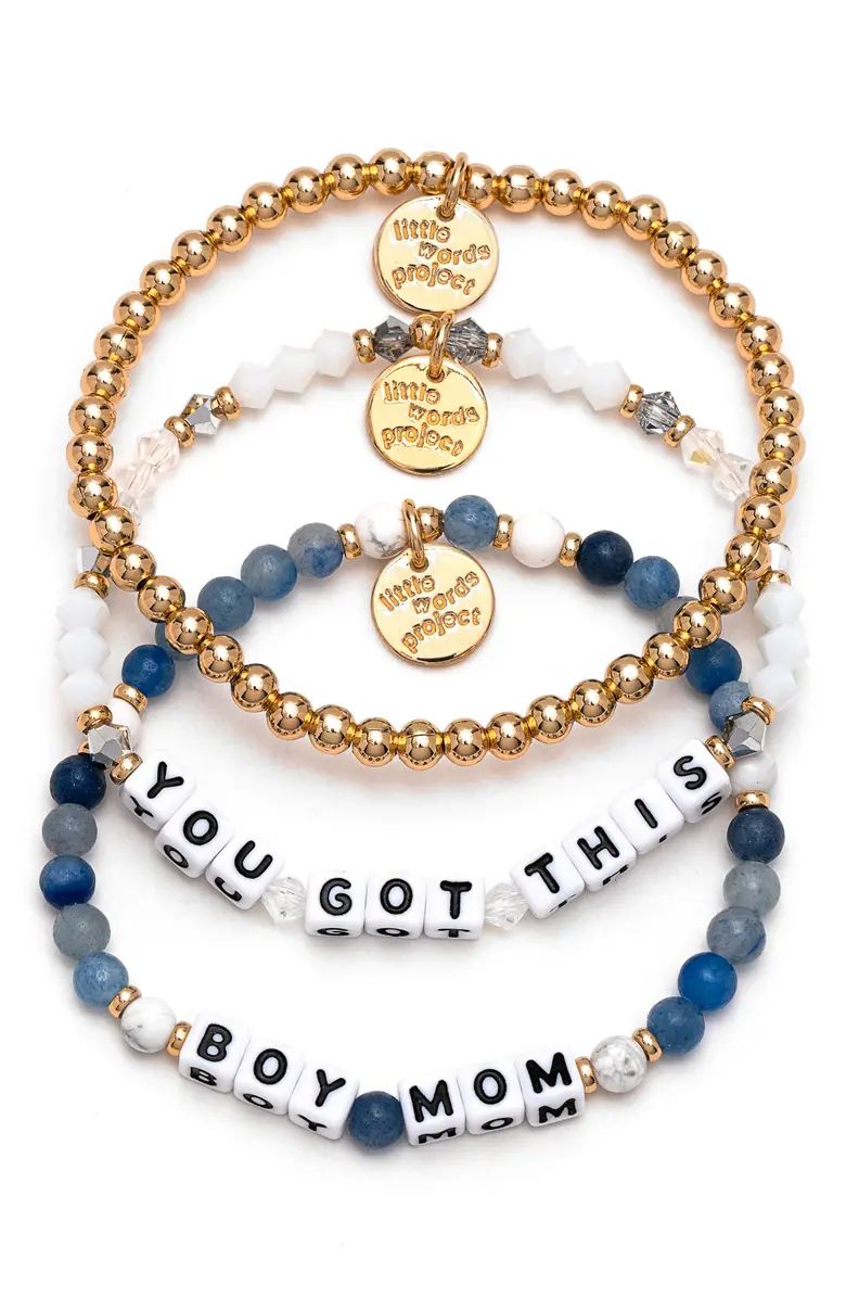 Little Words Project Boy Mom/You Got This Set of 3 Stretch Bracelets | Nordstrom | Nordstrom
