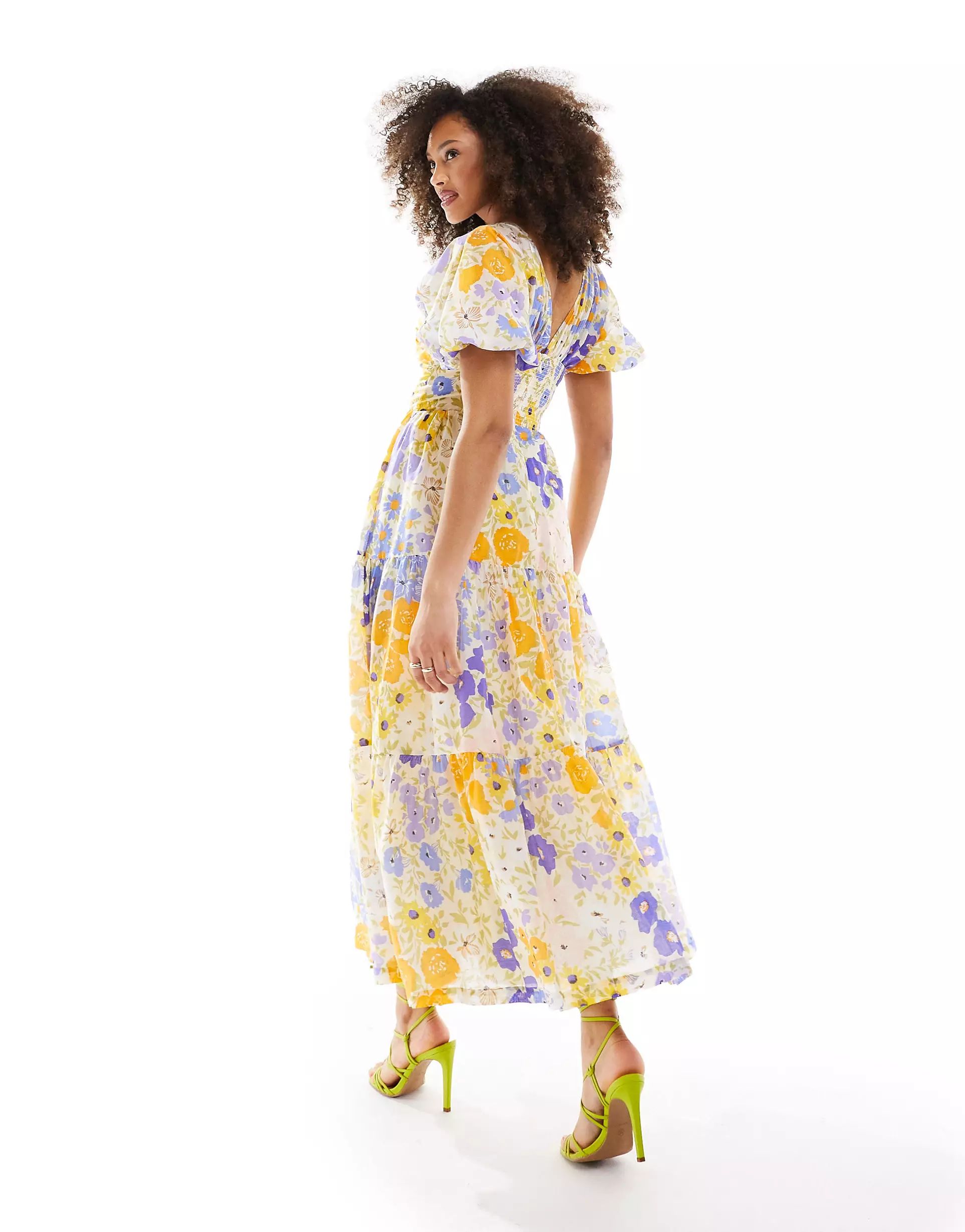 & Other Stories linen blend bustier midi dress in floral print | ASOS (Global)