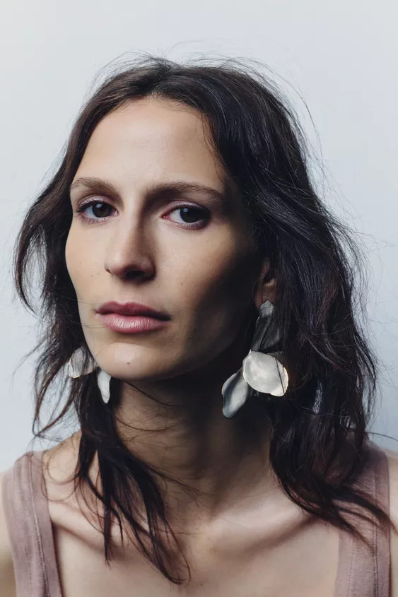 Coloured resin fan-shaped metal earrings. Push-back and clip closure. | Zara UK