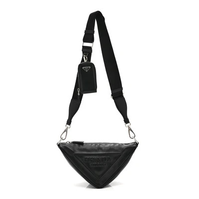 Grace Lux Triangle Shoulder Bag Black | FASHIONPHILE (US)
