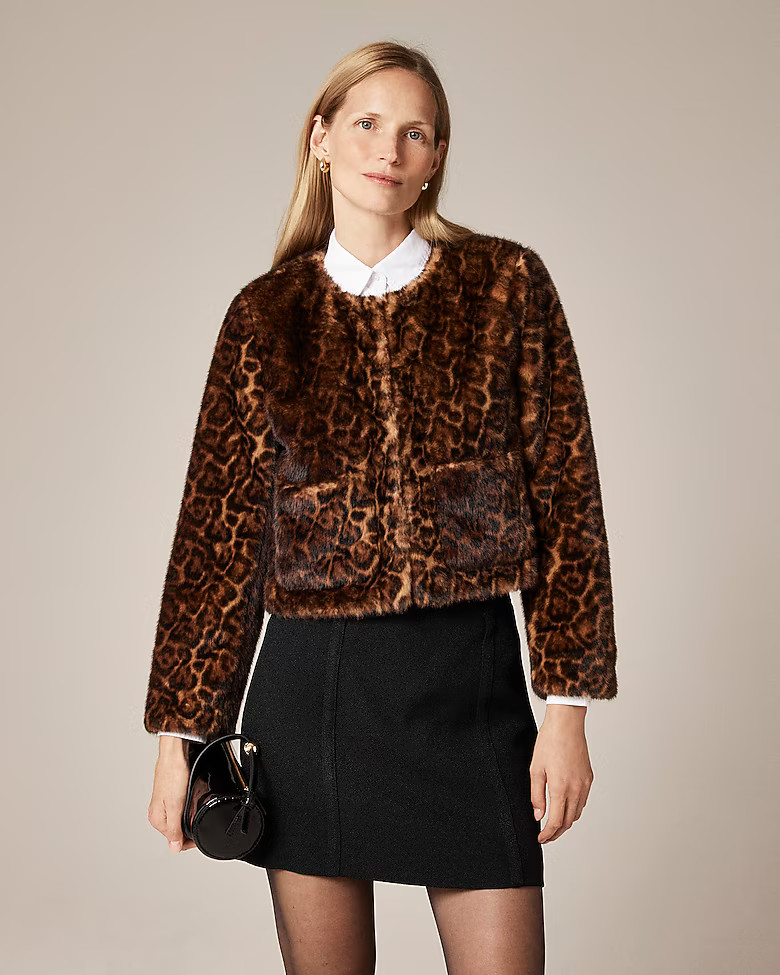 Faux-fur lady jacket in leopard print | J. Crew US