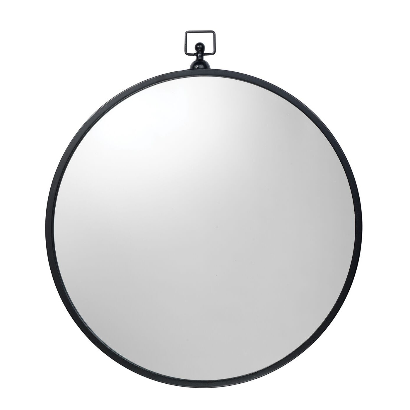 26.5” Zoe Black Metal Framed Beveled Round Wall Mirror | Walmart (US)