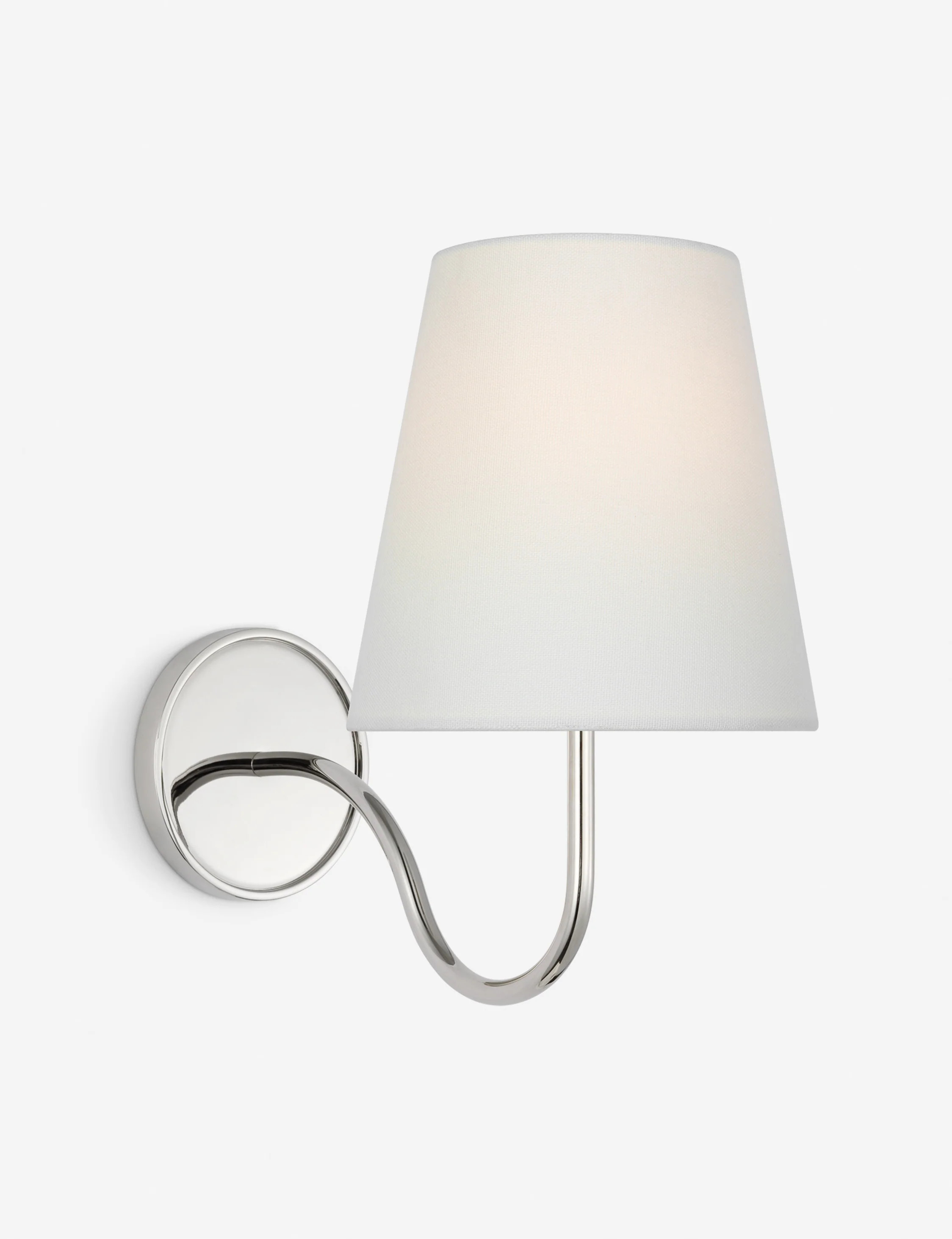 Lyndsie Sconce by Amber Lewis, Polished Nickel and White Linen | Lulu and Georgia 