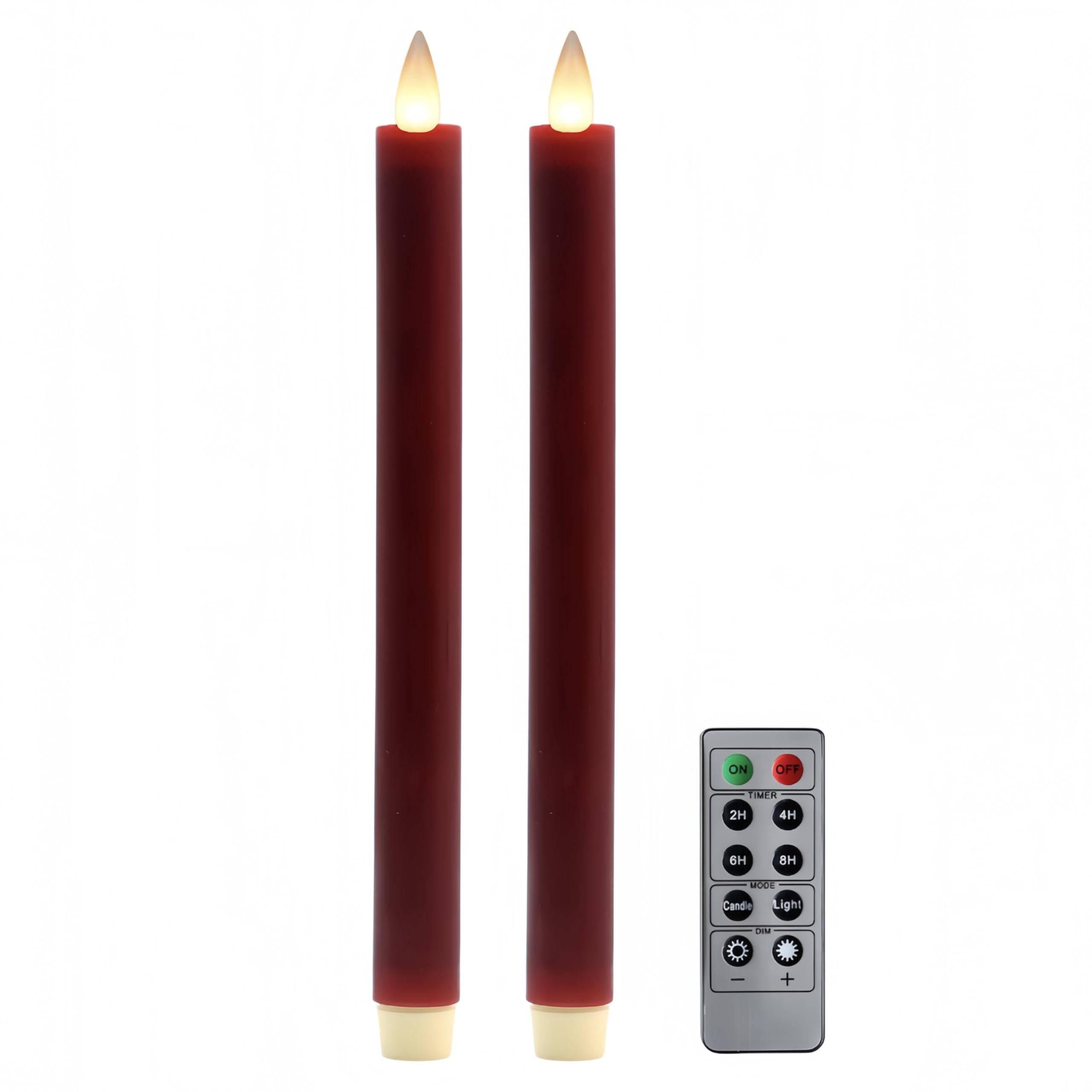Flameless Taper Candles Flickering with Remote and Timer, 3D Moving Flame Taper Candle Battery Op... | Amazon (US)