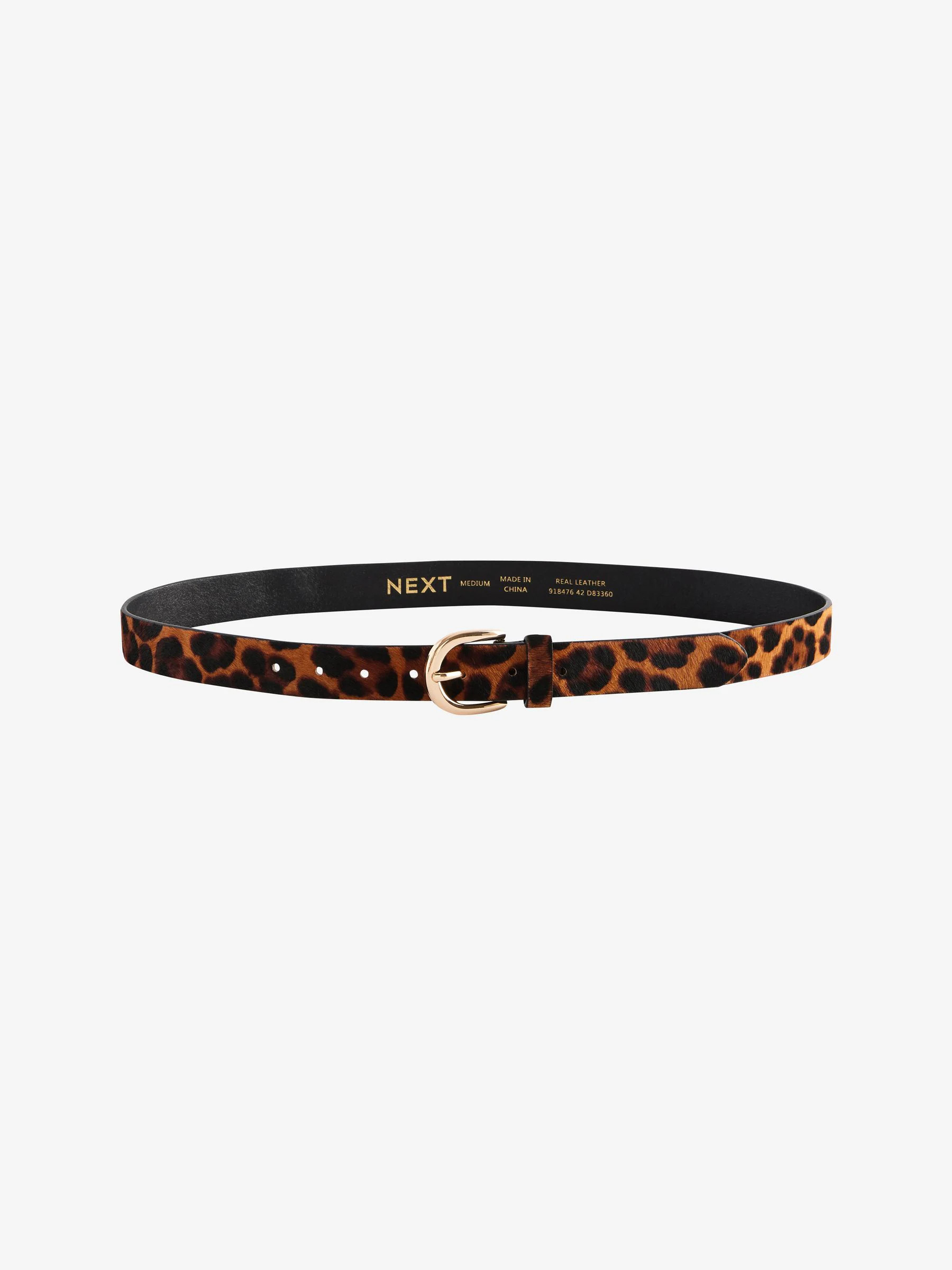 Next Leopard Print Regular Leather Hair On Belt | Next US