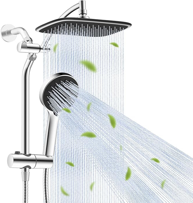 Cabezal de ducha de lluvia de 10 pulgadas con mano, cabezal de ducha de lluvia que aumenta la pre... | Amazon (US)