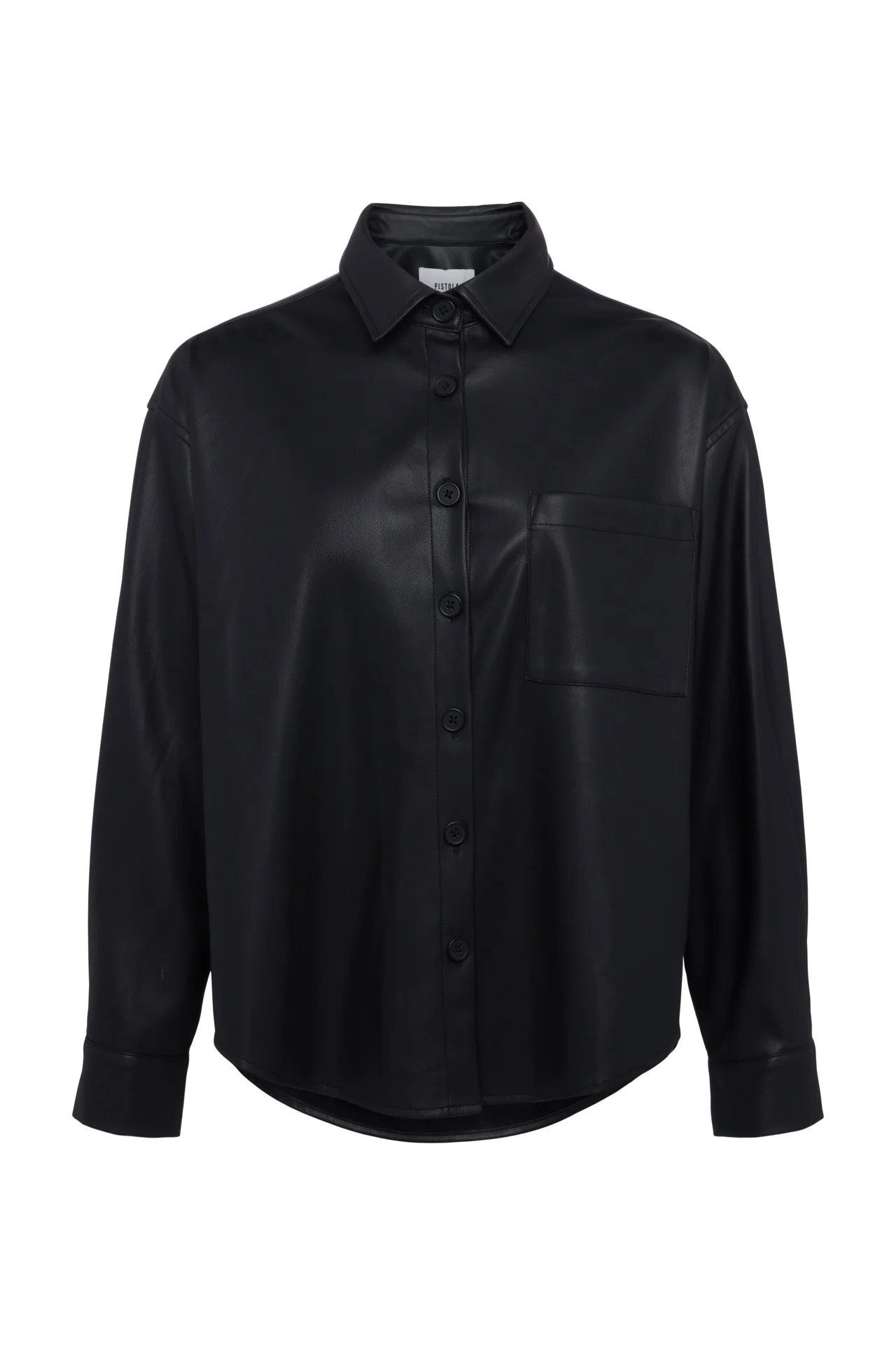 Sloane Long Sleeve Oversized Button Down Shirt - Slate Black | Pistola Denim