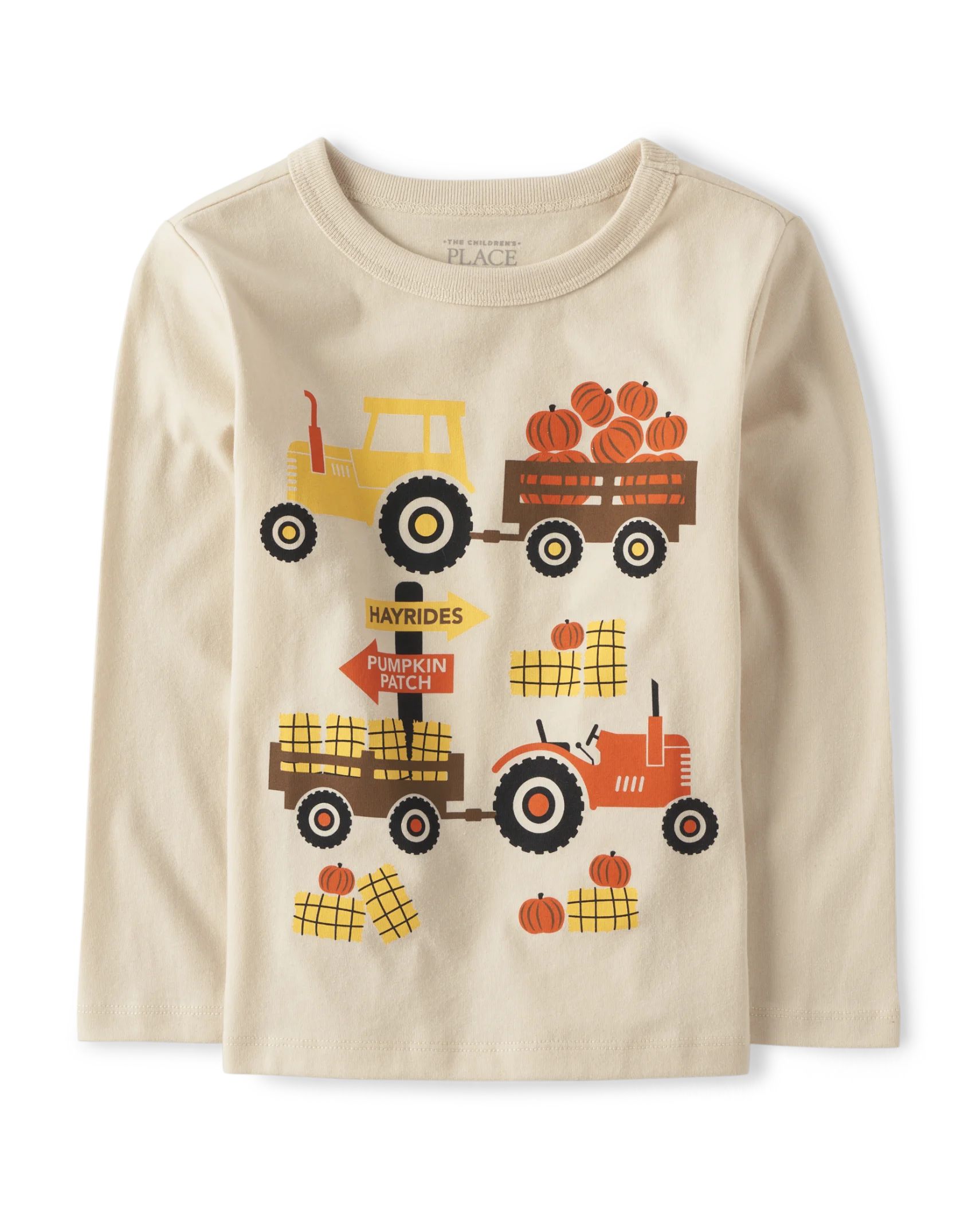 Baby And Toddler Boys Tractor Graphic Tee - hay stack | The Children's Place