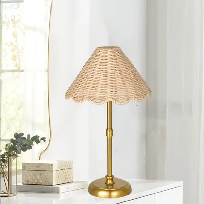 Wireless Bohemian Rattan Table Lamp – 3-Level Dimmable, 320 Lumens, Perfect For Bedside, Dining, Travel | Wayfair North America