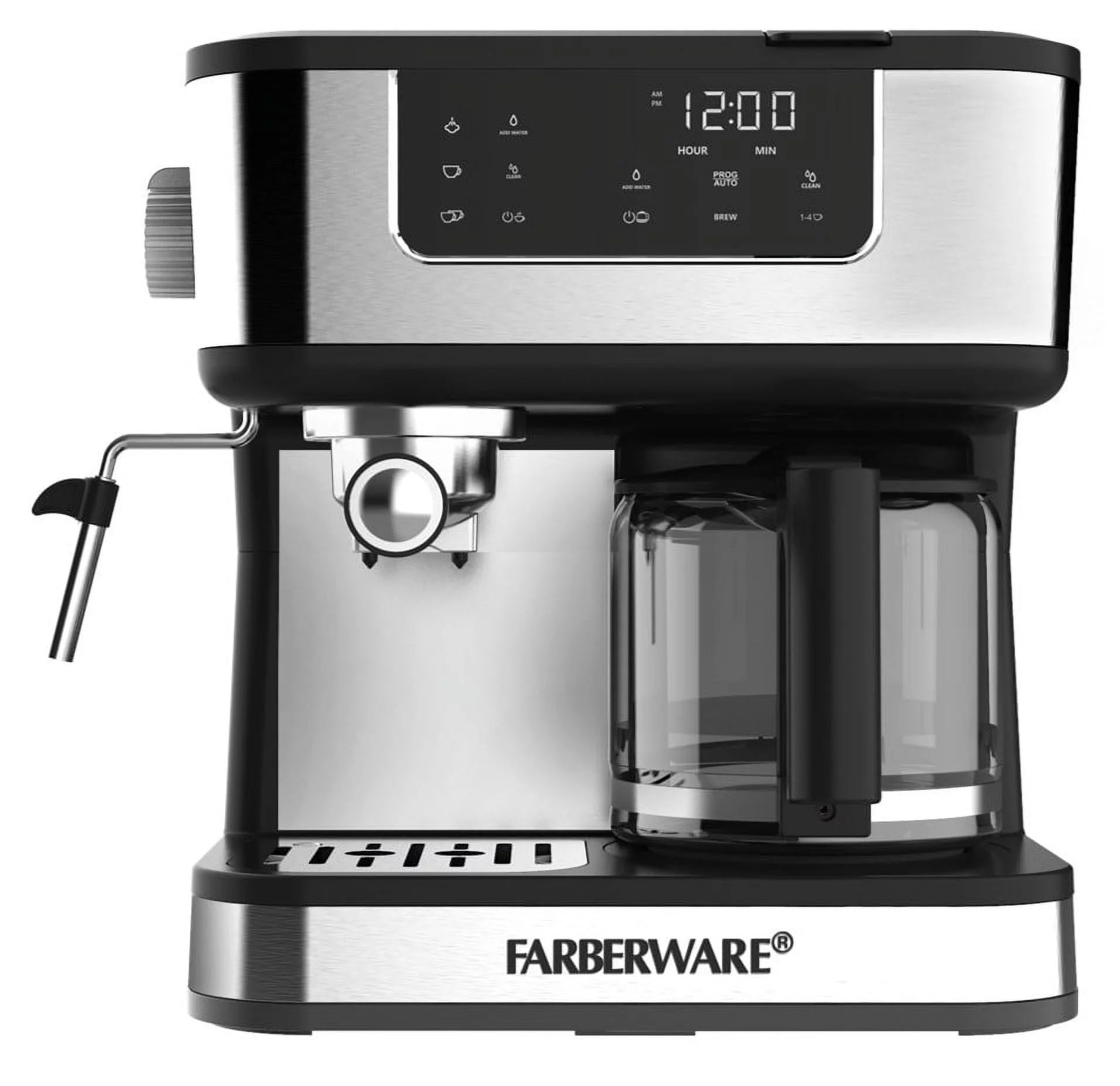 Farberware Dual Brew, 10 Cup Coffee + Espresso, Black and Stainless Finish, Touchscreen Display, ... | Walmart (US)