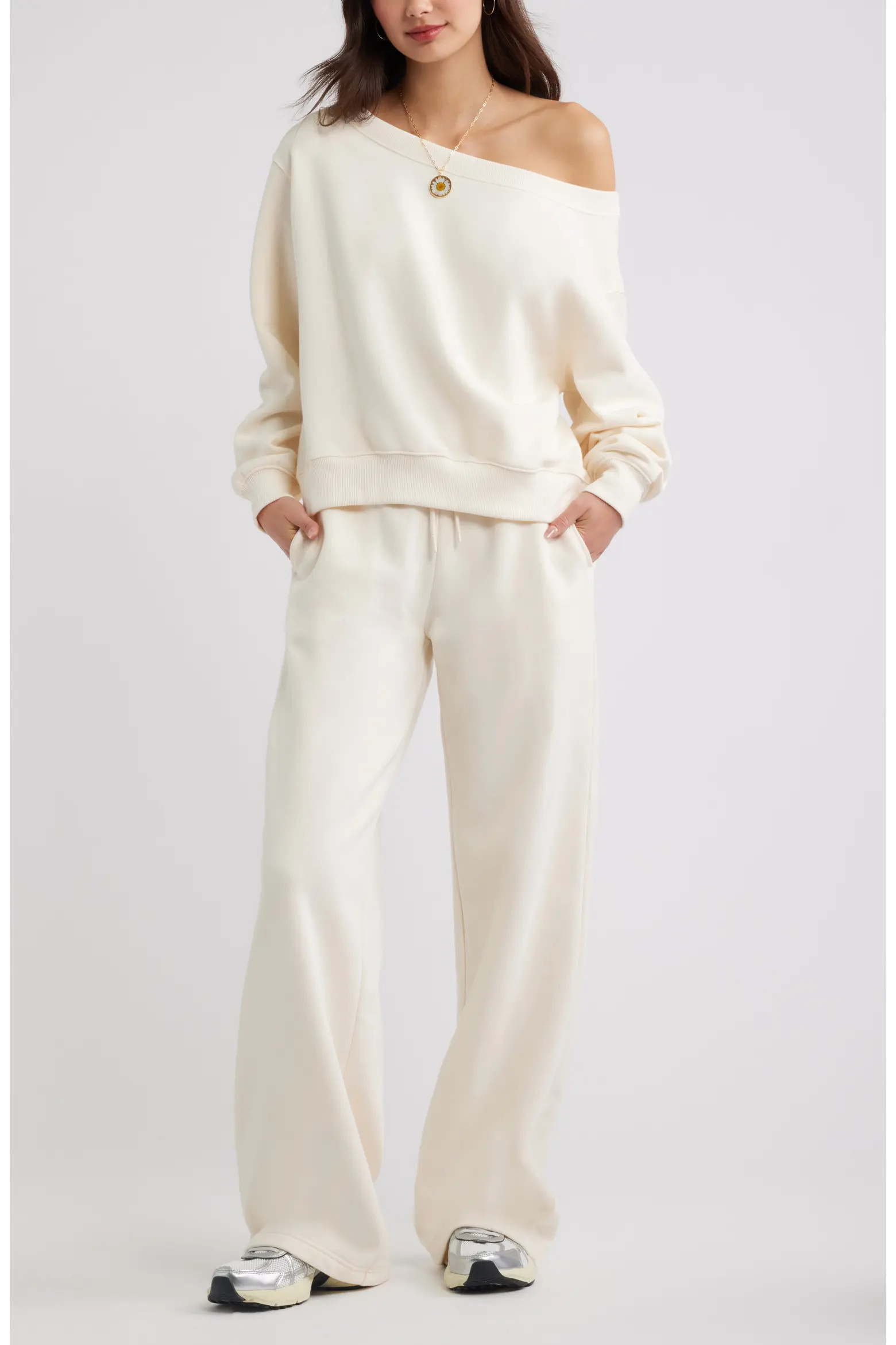 Off the Shoulder Fleece Sweatshirt (Women) | Nordstrom | Nordstrom