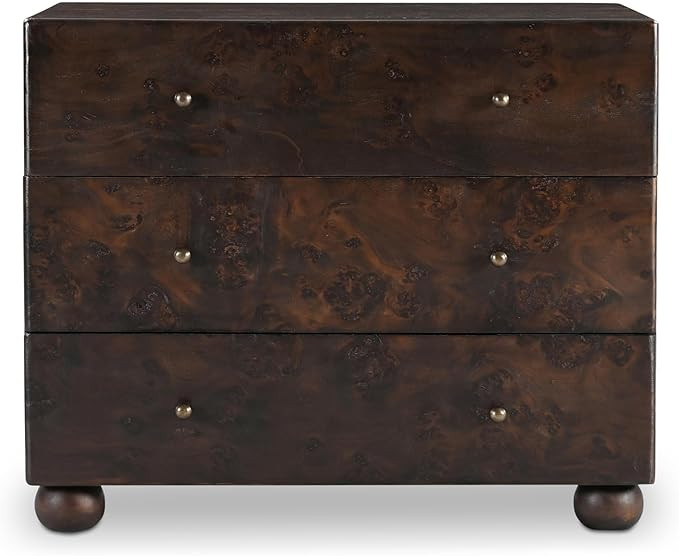 Moe's Home Collection York 3 Drawer Nightstand Dark Brown | Amazon (US)