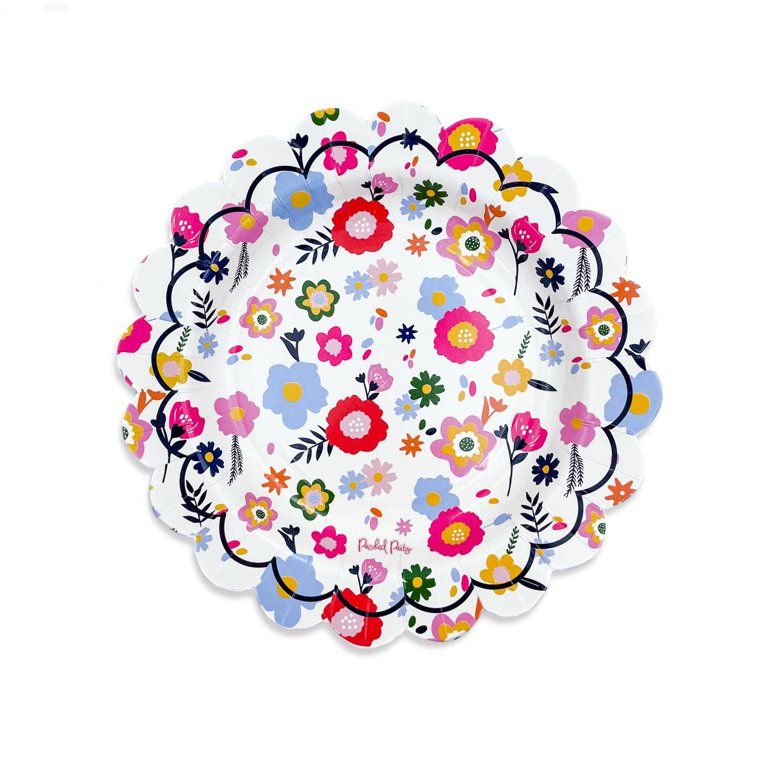 Packed Party 'Flower Shop' 8" Disposable Dessert Plate, 3 x 10ct Bundle, 30 Total Pcs | Walmart (US)