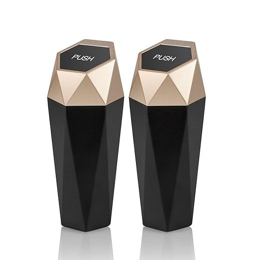 OUDEW 2 Packs Car Trash Can with Lid, New Car Dustbin Diamond Design, Leakproof Vehicle Trash Bin... | Amazon (US)