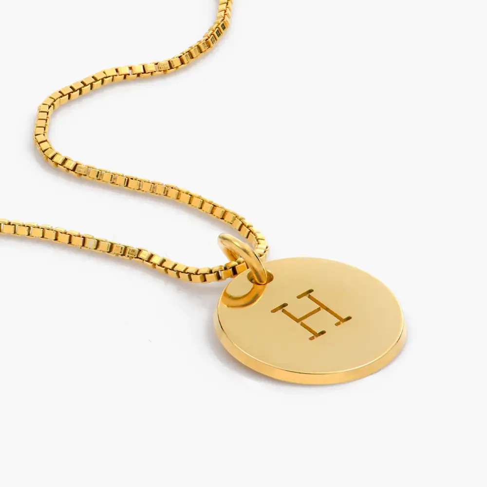 Willow Disc Initial Necklace - Gold Vermeil | Oak & Luna (US)