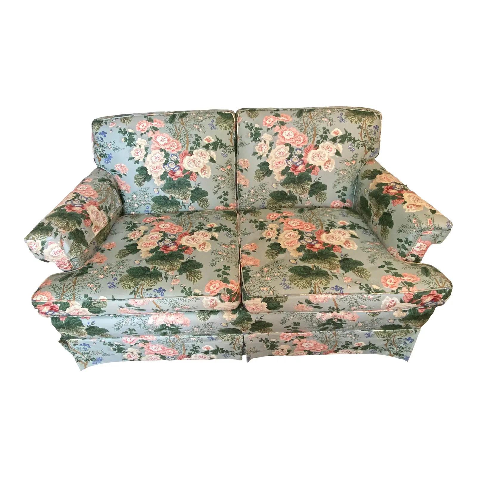 Lee Jofa Althea Celadon Loveseat | Chairish