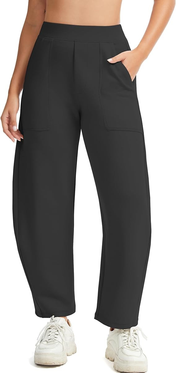 H Hellisal Womens Baggy Wide Leg Pants Barrel Leg Sweatpants Casual Elastic Waisted Stretch Trave... | Amazon (US)