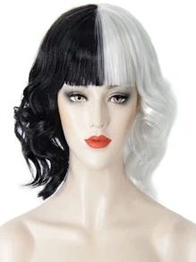 Two Tone Short Curly Wig With Bangs | SHEIN