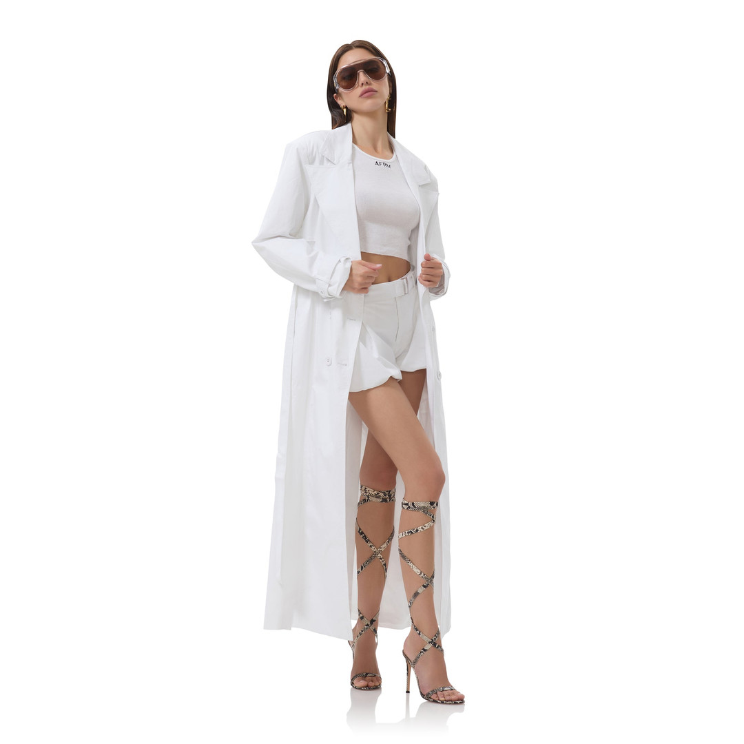 Earhart Trench Coat - Bright White | ShopAFRM