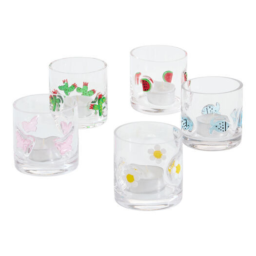 Charm Inlay Glass Tealight Candle Holder by World Market | World Market