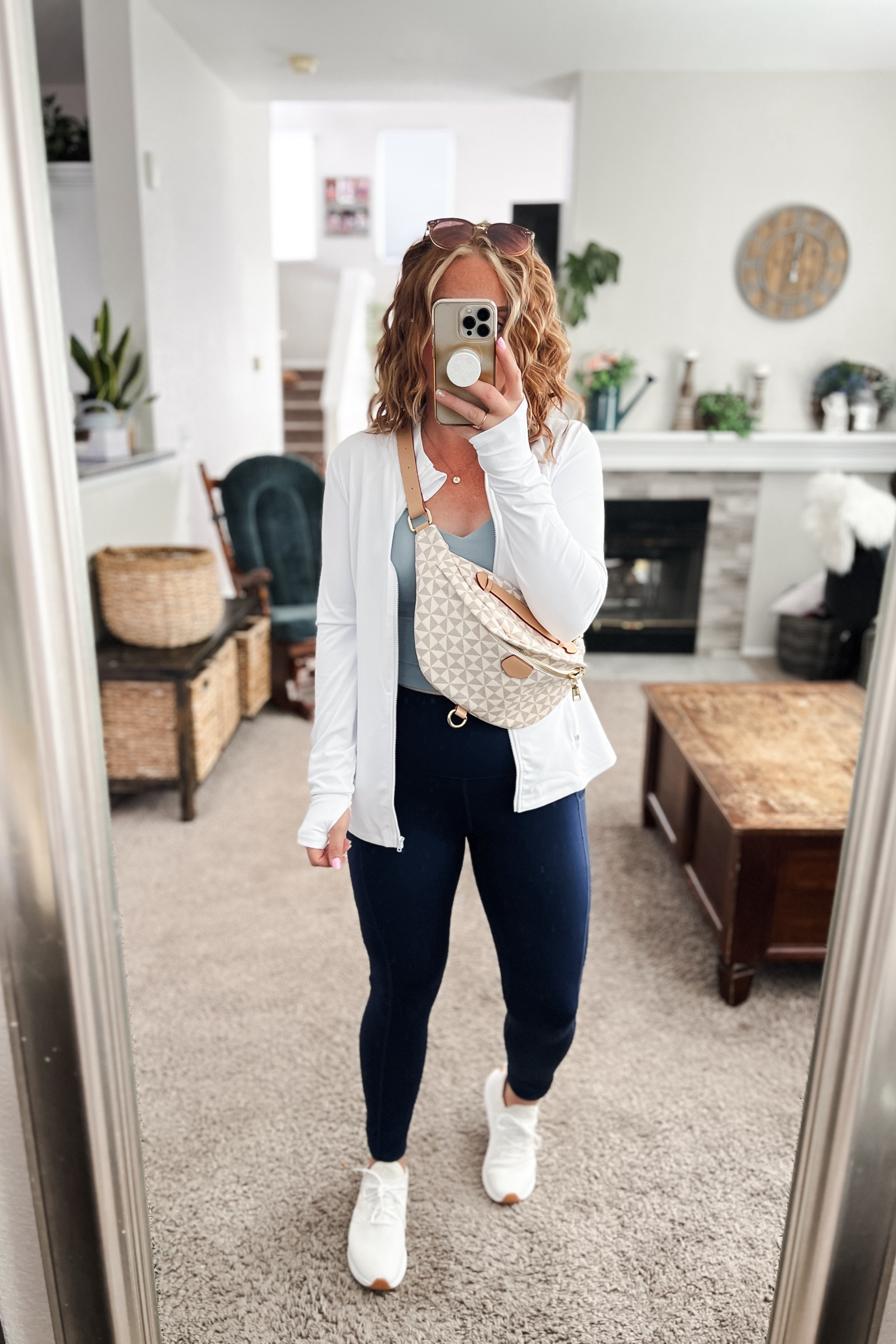 Casual spring weekend outfit with a lightweight white running jacket, crop top, leggings, sling bag, and sneakers.  Everything fits TTS. 
// #ltkfindsunder100 #ltksalealert 
Spring outfits 2024, Amazon outfit ideas, casual outfit ideas, casual fashion, amazon fashion, amazon casual outfit, cute casual outfit, outfit inspo, outfits amazon, outfit ideas, Womens shoes, amazon shoes, Amazon bag, purse, size 4-6, early spring outfits, winter to spring transition outfit, summer outfits

#LTKfindsunder50 #LTKfitness #LTKstyletip