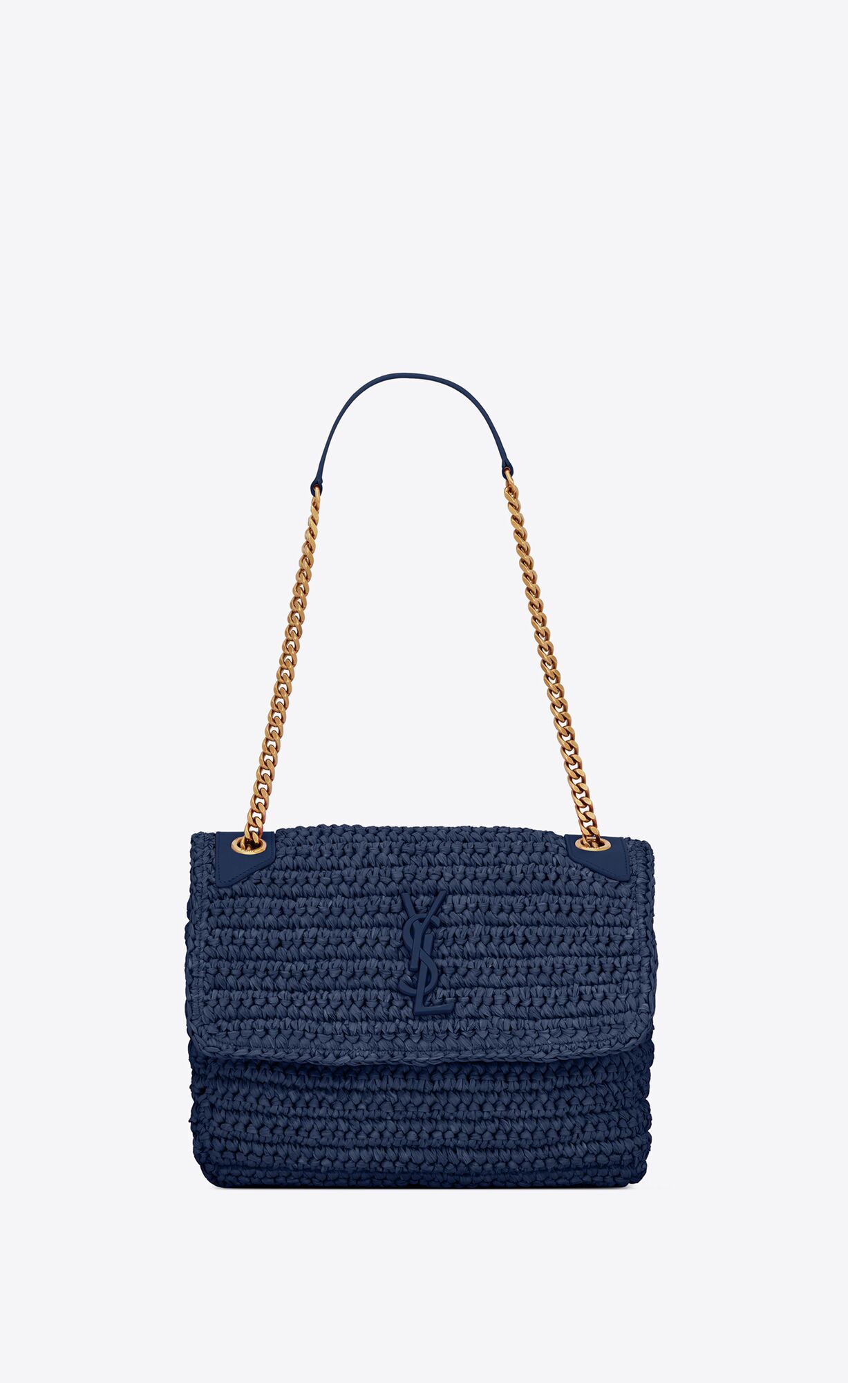 niki medium chain bag in raffia and leather | Saint Laurent Inc. (Global)