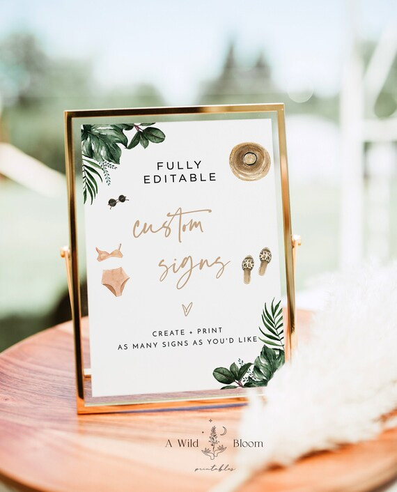 Tropical Bachelorette Party Sign | Beach Bachelorette Party Sign | Editable Shower Sign Template ... | Etsy (US)