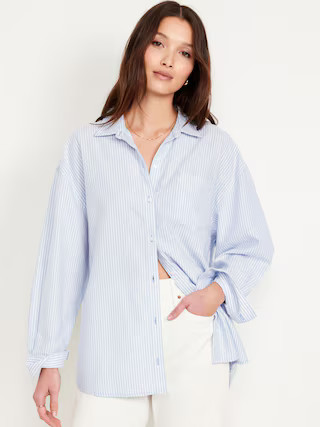 Oversized Button-Down Boyfriend Shirt | Old Navy (US)