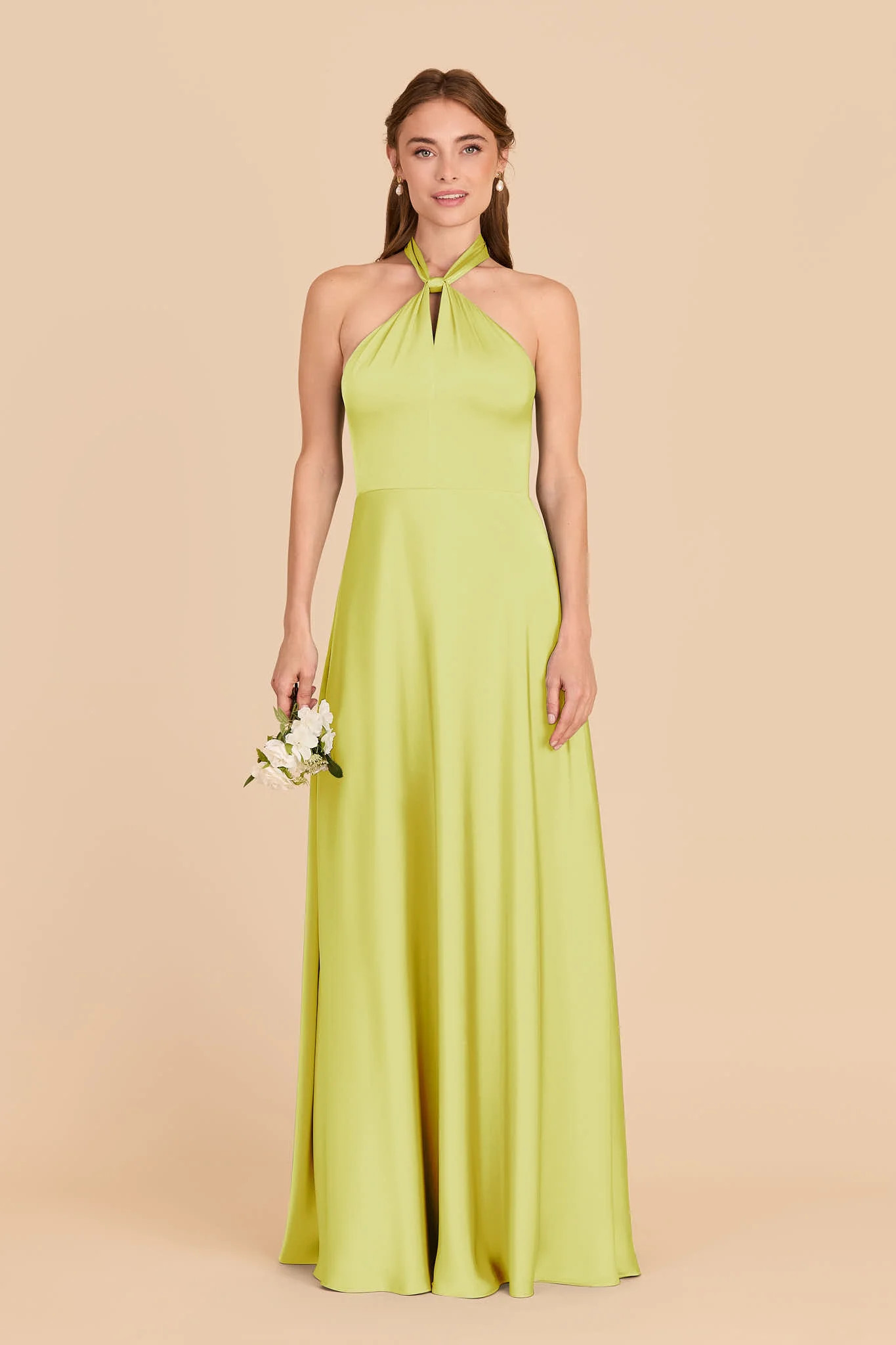 Monica Matte Satin Dress - Chartreuse | Birdy Grey | Birdy Grey
