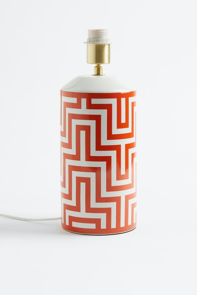 Tall Ceramic Lamp Base - Orange/patterned - Home All | H&M US | H&M (US + CA)