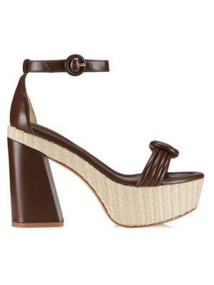 Vicky Knotted Leather Platform Sandals | Saks Fifth Avenue OFF 5TH