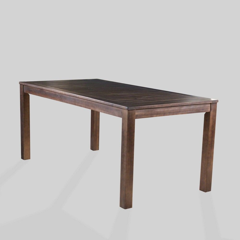 Manila Rectangle Acacia Wood Dining Table Dark Brown - Christopher Knight Home | Target