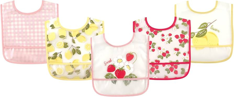 Hudson Baby Unisex Baby Waterproof PEVA Bibs, Strawberry, One Size | Amazon (US)