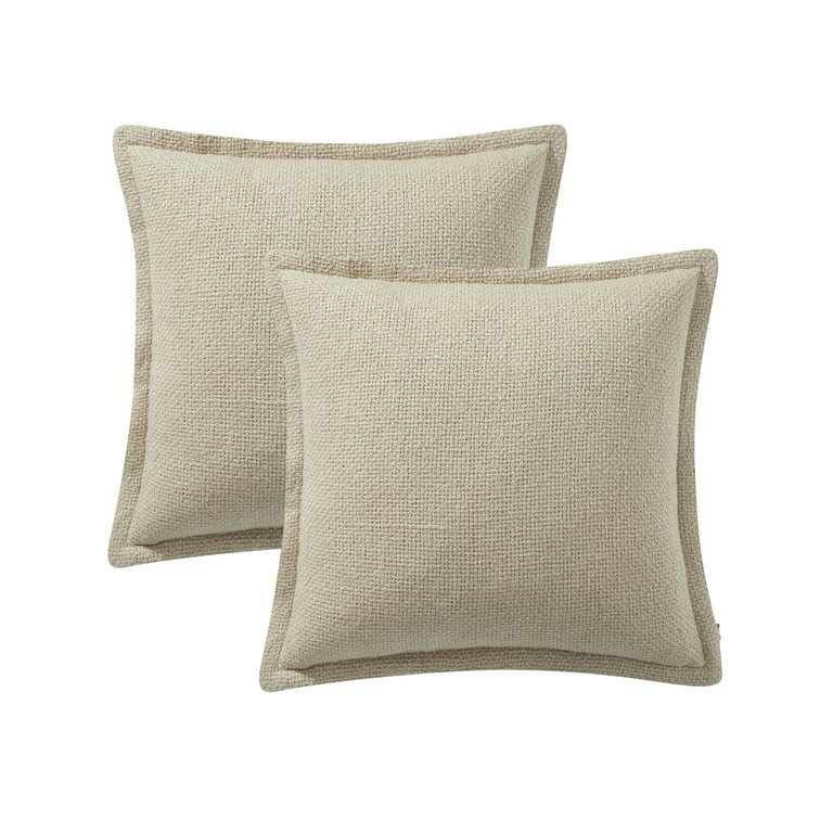 My Texas House 20" x 20" Andie Reversible Solid Taupe Cotton Decorative Pillow | Walmart (US)