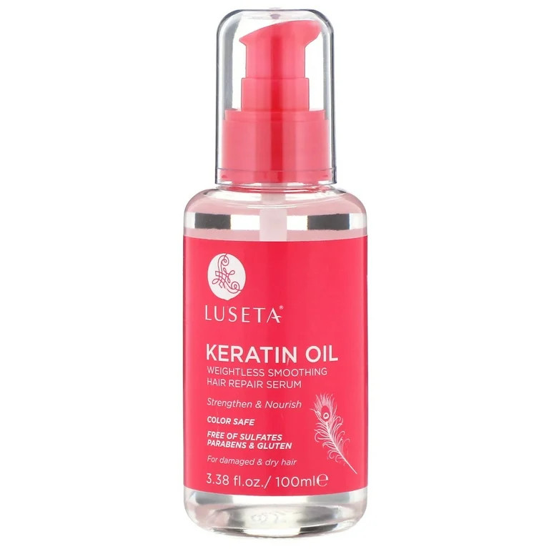 Keratin Oil, Weightless Smoothing Hair Repair Serum, 3.38 fl oz (100 ml), Luseta Beauty - Walmart... | Walmart (US)
