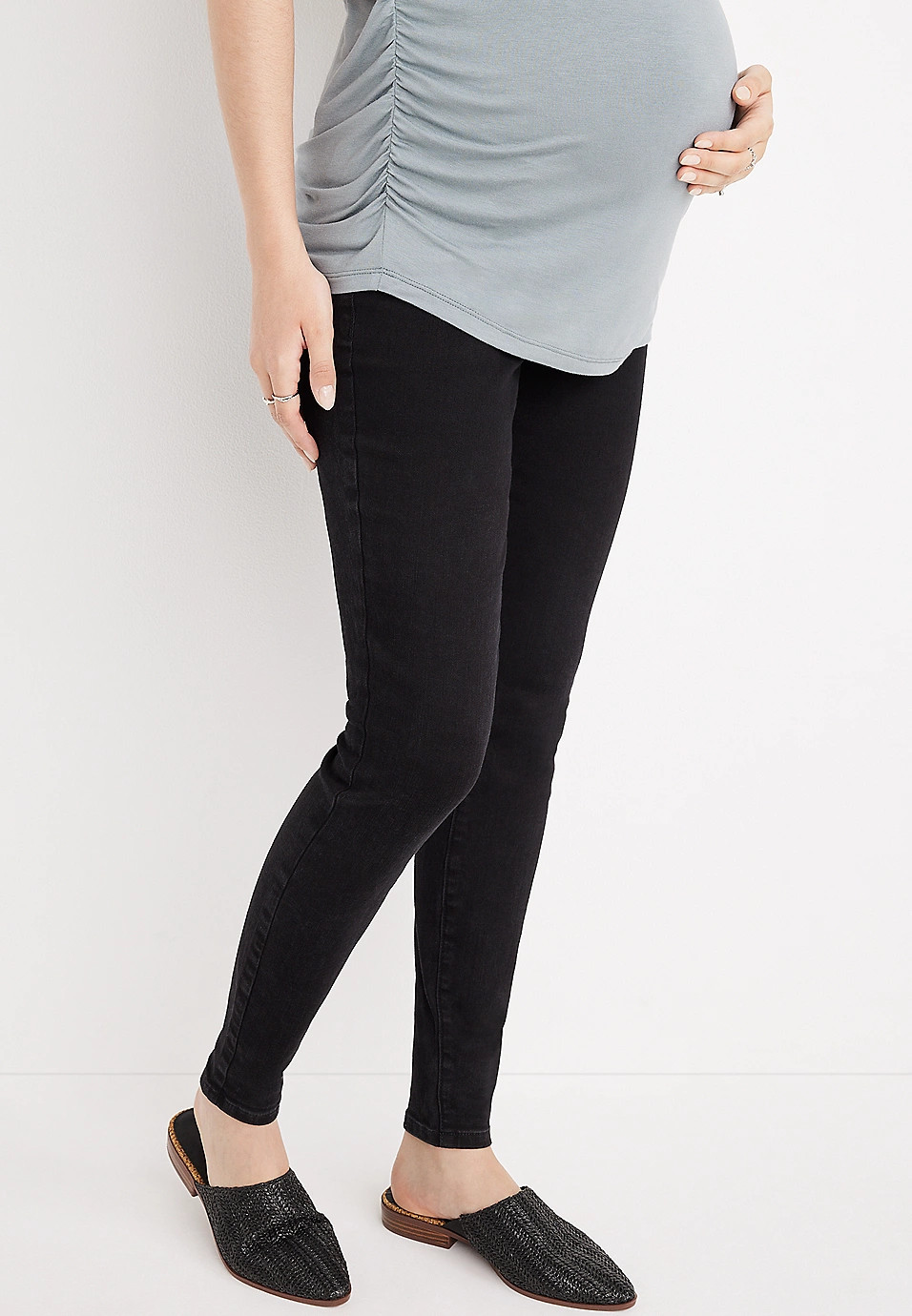 m jeans by maurices™ Over The Bump Black Maternity Jegging | Maurices