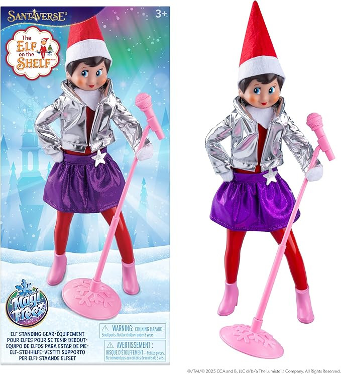 The Elf on the Shelf MagiFreez Pop Star Elf Set - Elf Standing Gear with Glam Jacket, Skater Skir... | Amazon (US)