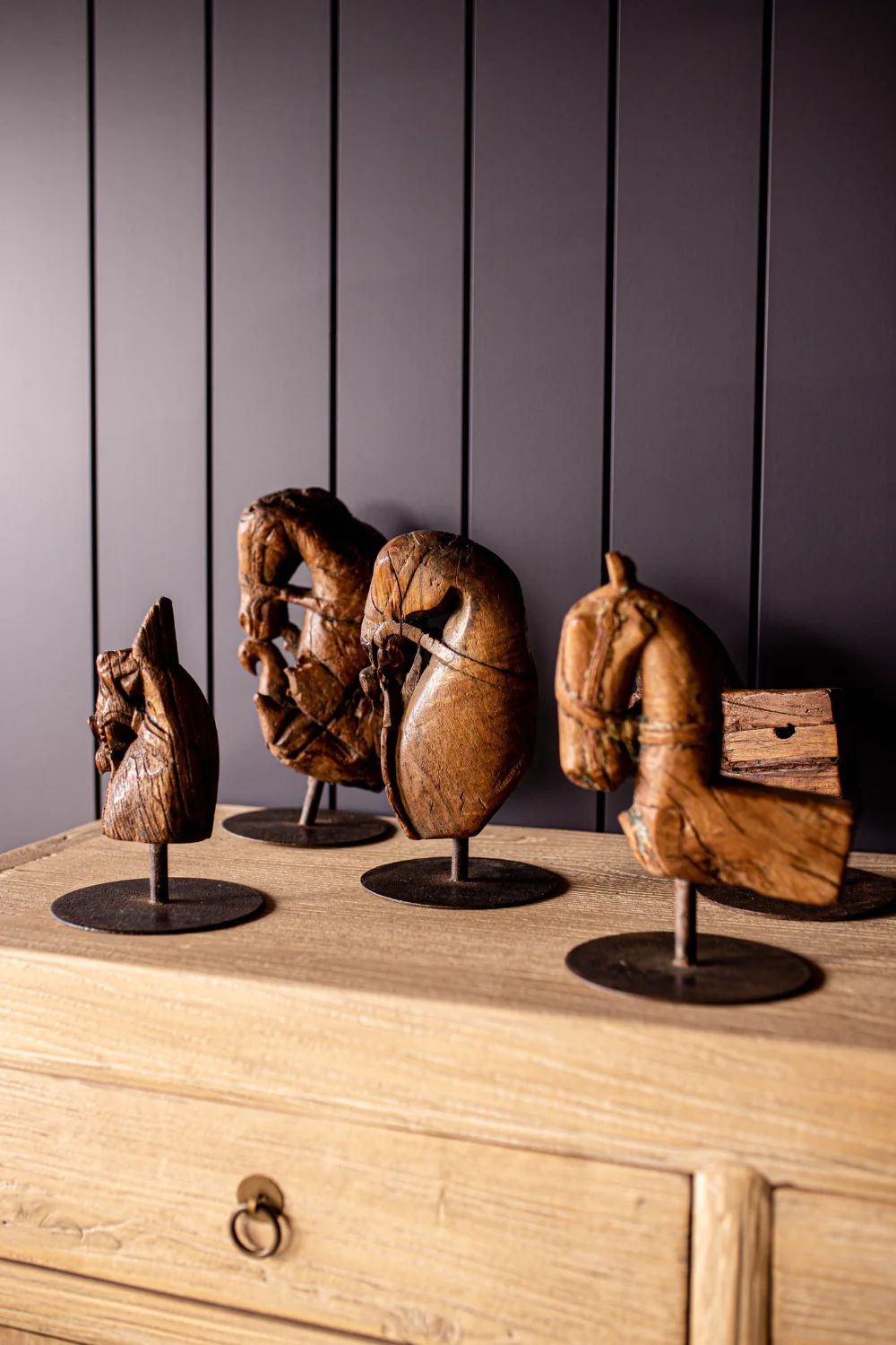 Wooden Horse With Iron Stand | Luxe B Co